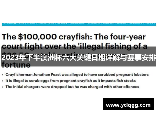 2023年下半澳洲杯六大关键日期详解与赛事安排